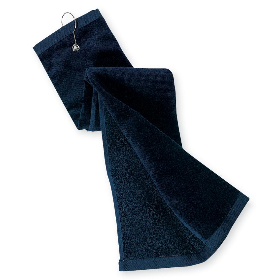 Port Authority Grommeted Tri-Fold Golf Towel — Navy